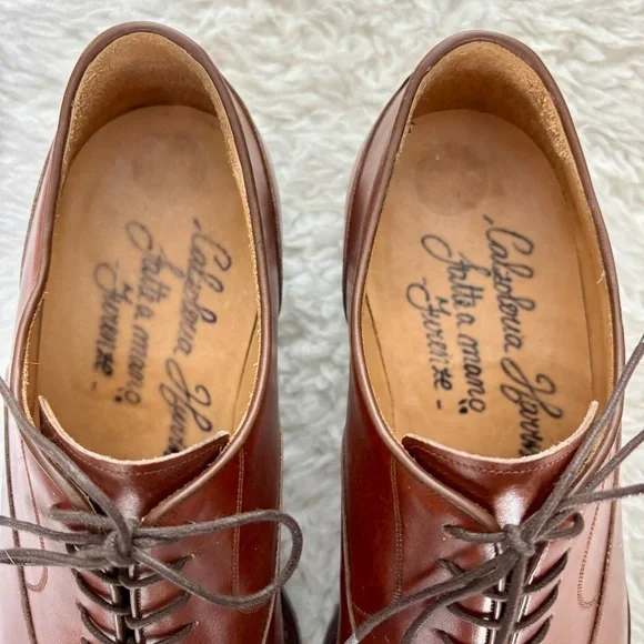 Calzoleria Harris Firenze Rich Brown Leather Oxfords size 9 - Picture 11 of 14